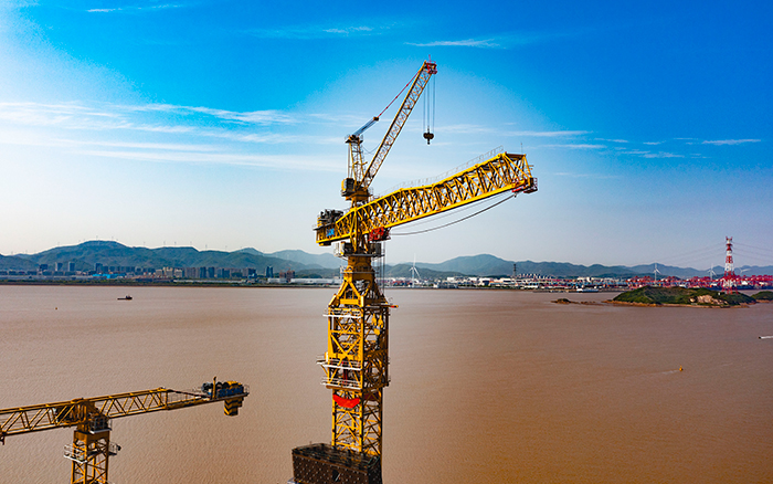 雙塔筑脊梁！徐工超大塔助建世界級大橋